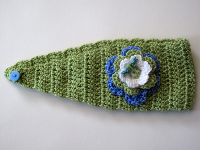 Dragonfly Inspired Crochet Ear Warmer Headband
