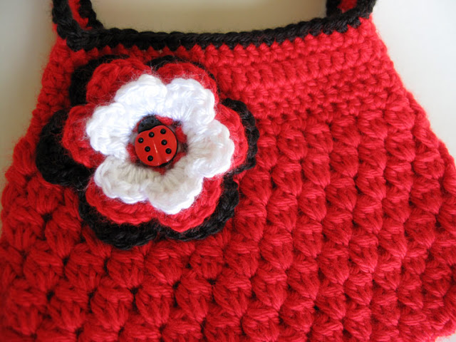 Ladybug Inspired Crochet Girls Purse