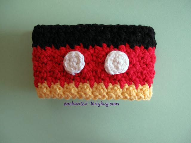 Free Crochet Mickey Mouse Coffee Cup Cozy Pattern
