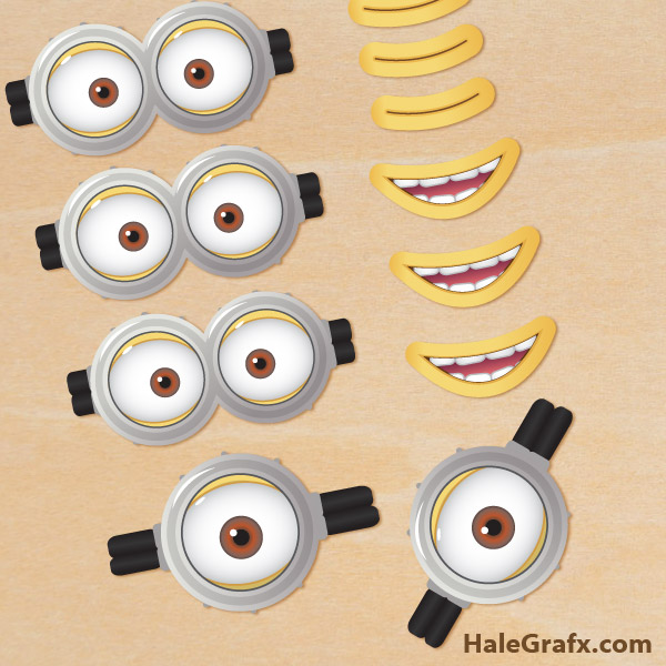FREE Printable Despicable Me 2 Minion Goggles And Mouths