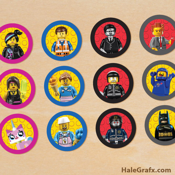 FREE Printable LEGO Movie Cupcake Toppers
