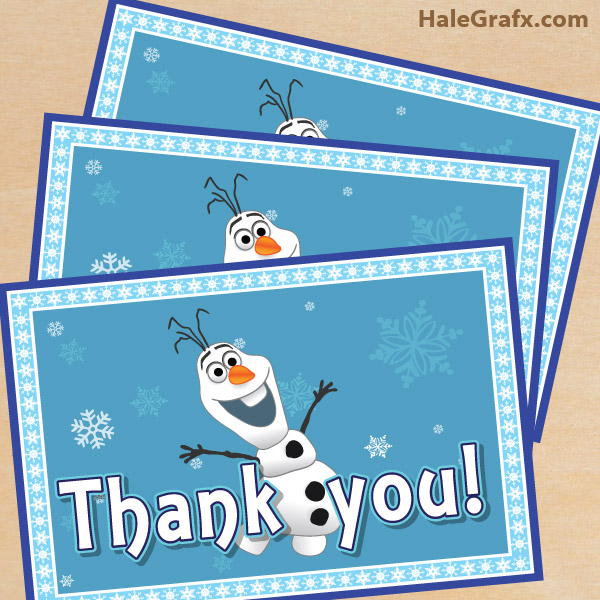 FREE Printable Frozen Thank You Card With Olaf