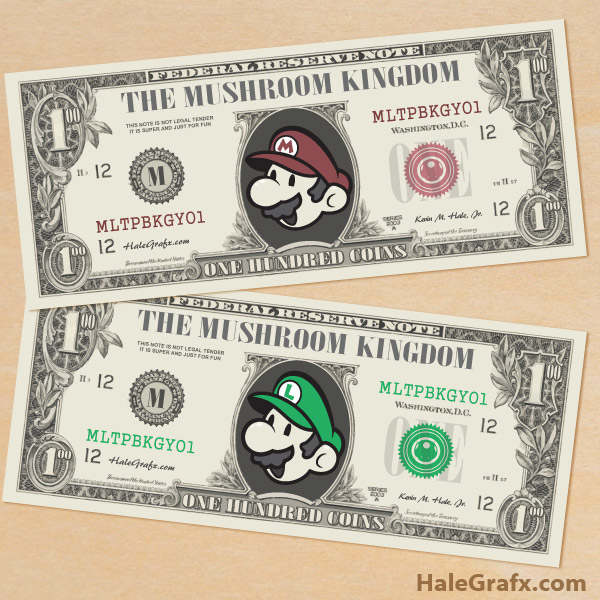 FREE Printable Super Mario Bros. Play Money