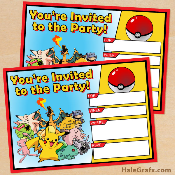 Free Printable Pokemon Invitations Pdf