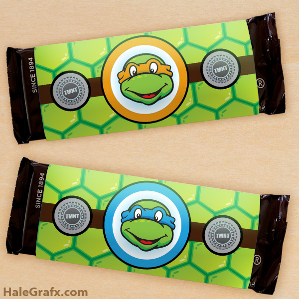 tmnt candy bar wrappers FREE Printable Retro Ninja Turtle Candy Bar Wrappers