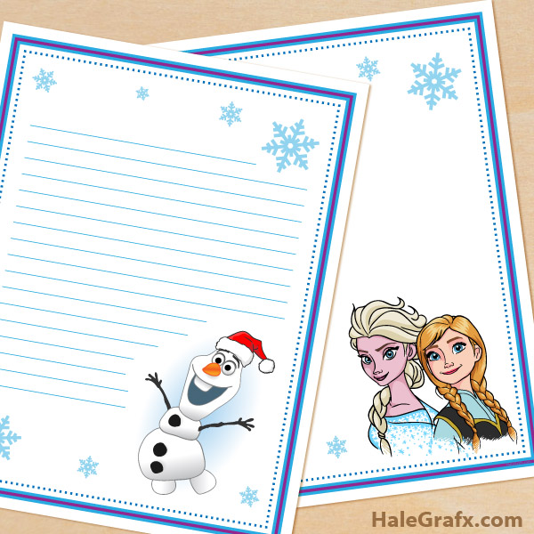 FREE Printable Frozen Themed Stationery Set