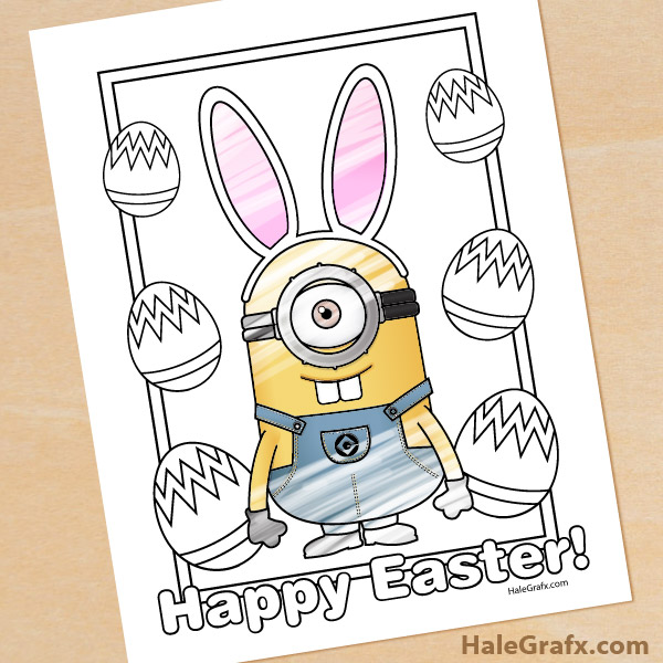 Printable Easter Minion Coloring Page Free Clipart