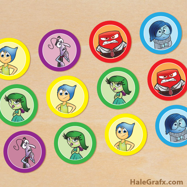 FREE Printable Disney Pixar Inside Out Cupcake Toppers