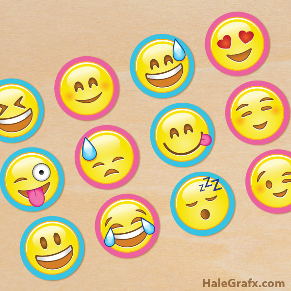 FREE Printable Emoji Cupcake Toppers