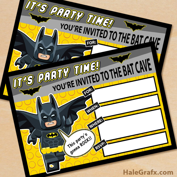 Free Printable Lego Batman Birthday Invitations