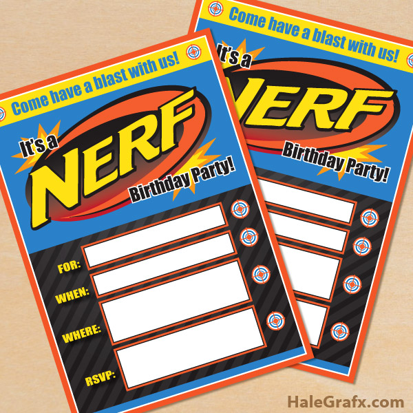 Nerf Printable Invitations Free