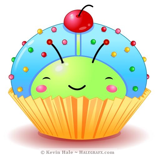 Cupcake colorido kawaii - Desenho de ladylily09 - Gartic