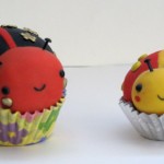 Kawaii Polymer Clay ladybug cupcakes