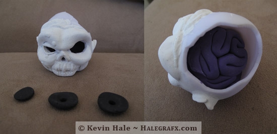 sculpting polymer clay on the zombie color blanks figure