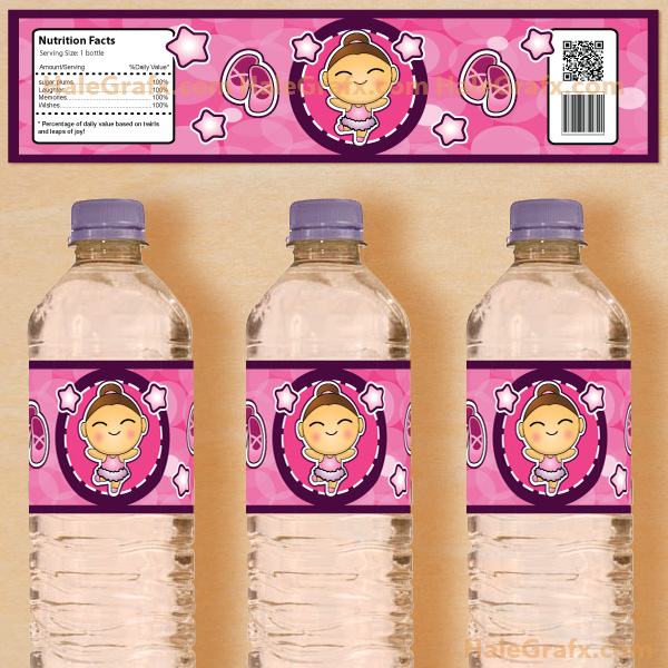 Printable Ballerina Water Bottle Labels