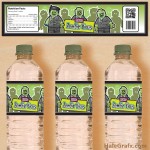 FREE Printable LEGO Zombie Water Bottle Labels