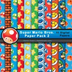 FREE Super Mario Bros Digital Paper Pack 2