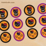FREE Printable Halloween Hello Kitty Cupcake Toppers