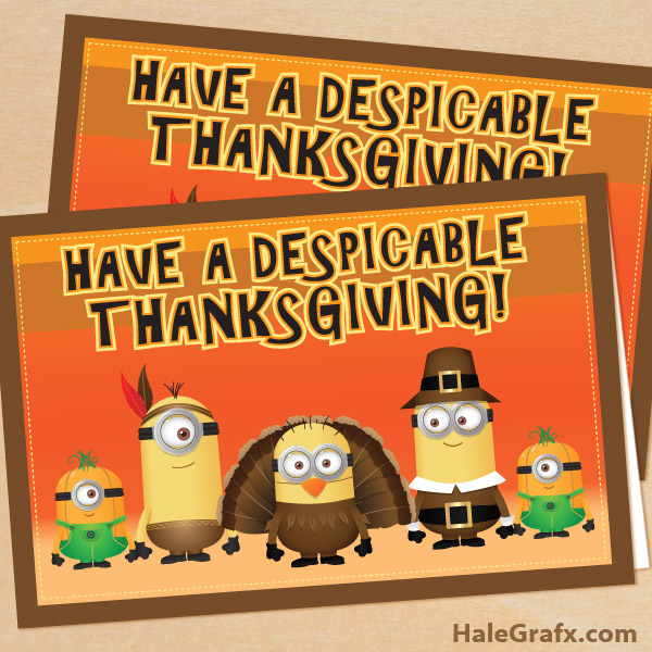FREE Despicable Me Thanksgiving Card