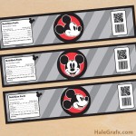 FREE Printable Vintage Mickey Mouse Water Bottle Labels