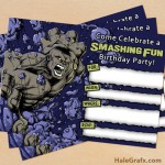 FREE Printable Grey Incredible Hulk Birthday Invitation