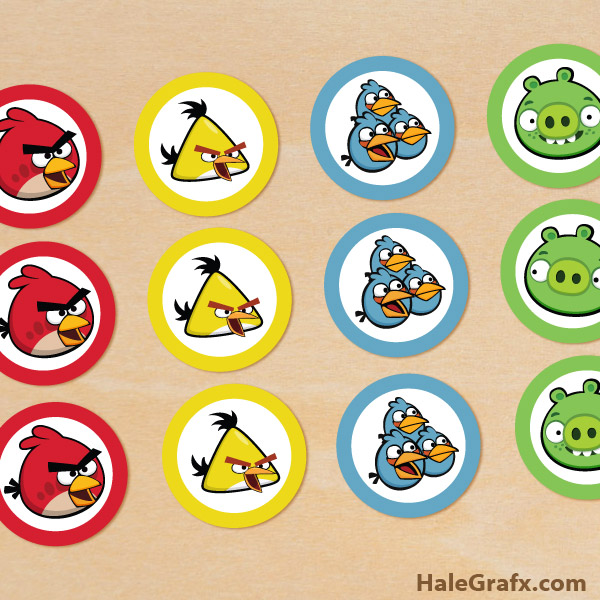 FREE Printable Angry Birds Cupcake Toppers