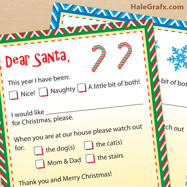 FREE Printable Letters to Santa Claus