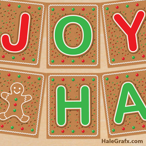 FREE Printable Christmas Gingerbread Party Banner