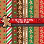 FREE Christmas Gingerbread Party Digital Paper Pack