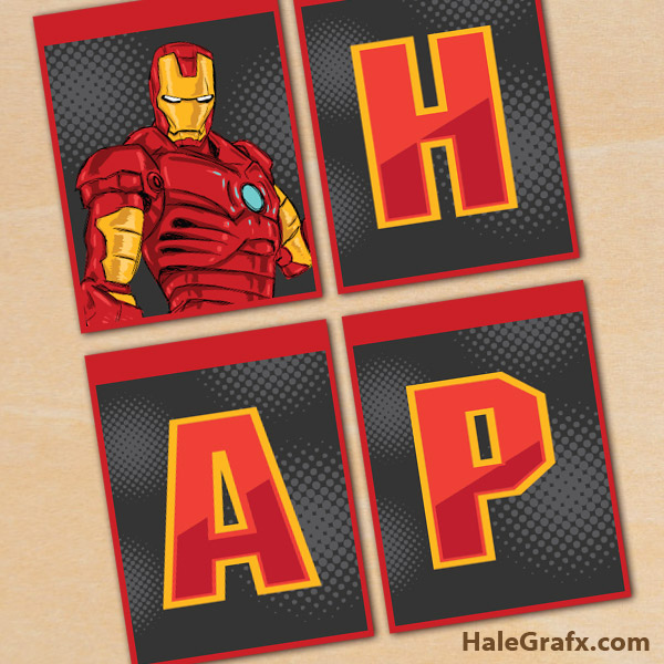 FREE Printable Iron Man Birthday Banner