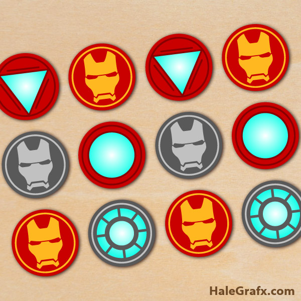 free printable avengers iron man cupcake toppers