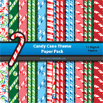 FREE Christmas Candy Cane Digital Paper Pack