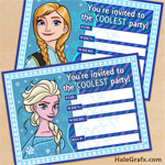 FREE Printable Frozen Elsa and Anna Birthday Party Invitations