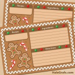 FREE Printable Christmas Gingerbread Recipe Cards
