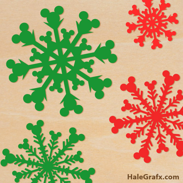 FREE Christmas Mickey Mouse Snowflake SVG Pack
