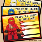 FREE Printable LEGO Ninjago Birthday Invitation set