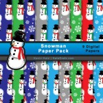 FREE Christmas Snowman Digital Paper Pack