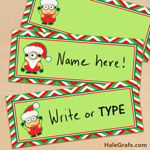 FREE Printable Despicable Me Minion Christmas Place Cards