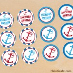 FREE Printable Anchors Aweigh Cupcake Toppers