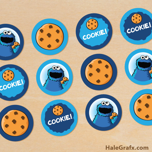 FREE Printable Cookie Monster Cupcake Toppers FREE Printable Cookie Monster Cupcake Toppers