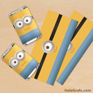 Free printable minion mini candy bar wrappers