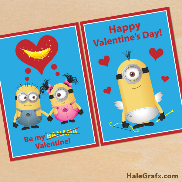 Minion Valentines Day Cards Printable