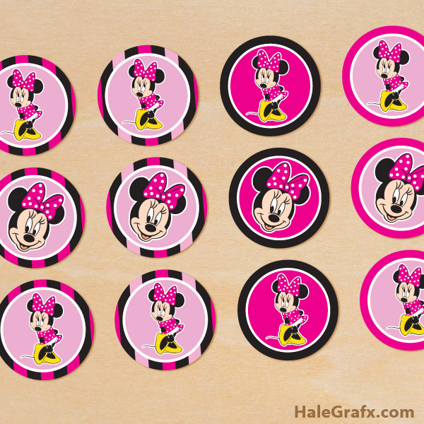 FREE Printable Minnie Mouse Cupcake Toppers