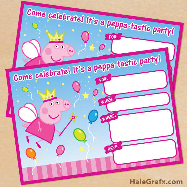 Free Peppa Pig Printable Invitations