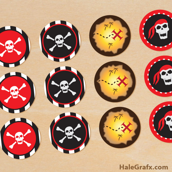FREE Printable Pirate Cupcake Toppers