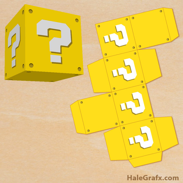 FREE Printable Super Mario Bros. Question Block Treat Box