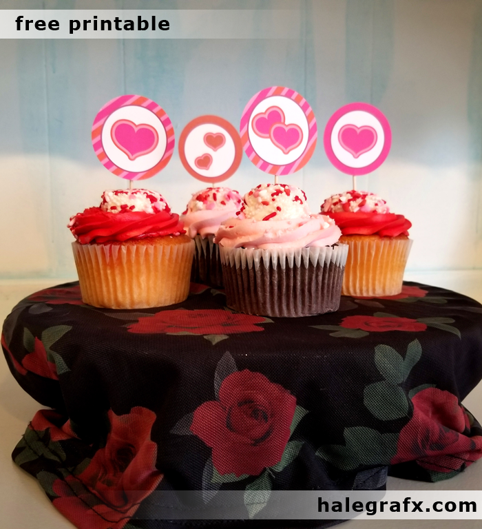 FREE Printable Valentine's Day Heart Cupcake Toppers FREE Printable Valentine's Day Heart Cupcake Toppers
