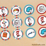 FREE Printable Cat in the Hat Cupcake Toppers