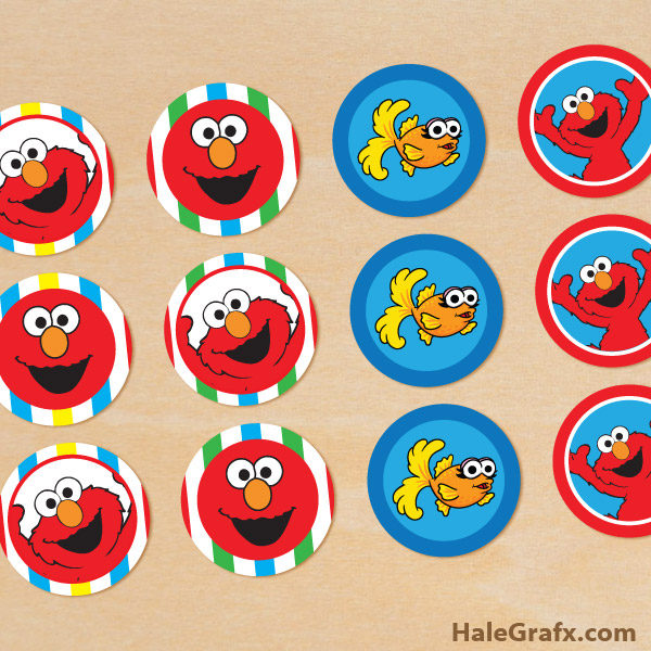 para castigar Puntuación masa FREE Printable Elmo Sesame Street Cupcake Toppers
