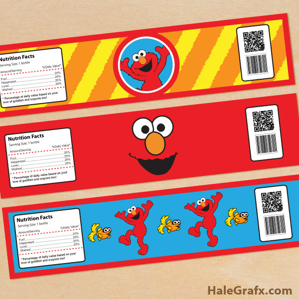 FREE Printable Elmo Sesame Street Water Bottle Labels